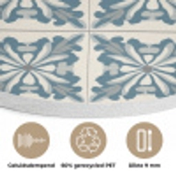 Dessin - Tegel - Blauw Akoestische PET Vilt - Rond klein 838 -closeup_NL