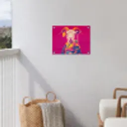 Geit - Hoorns - Kimono - Kleurrijk tuinposter los doek klein -sfeer8