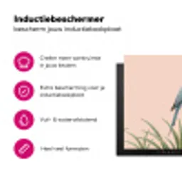Vogel - Bloem - Natuur - Roze Inductie beschermer vinyl 3mm klein -wsfeer2_website