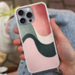 Abstract - Golven - Sierlijk - Roze Hoesje iPhone 16 Pro Max met koord klein -sfeer3