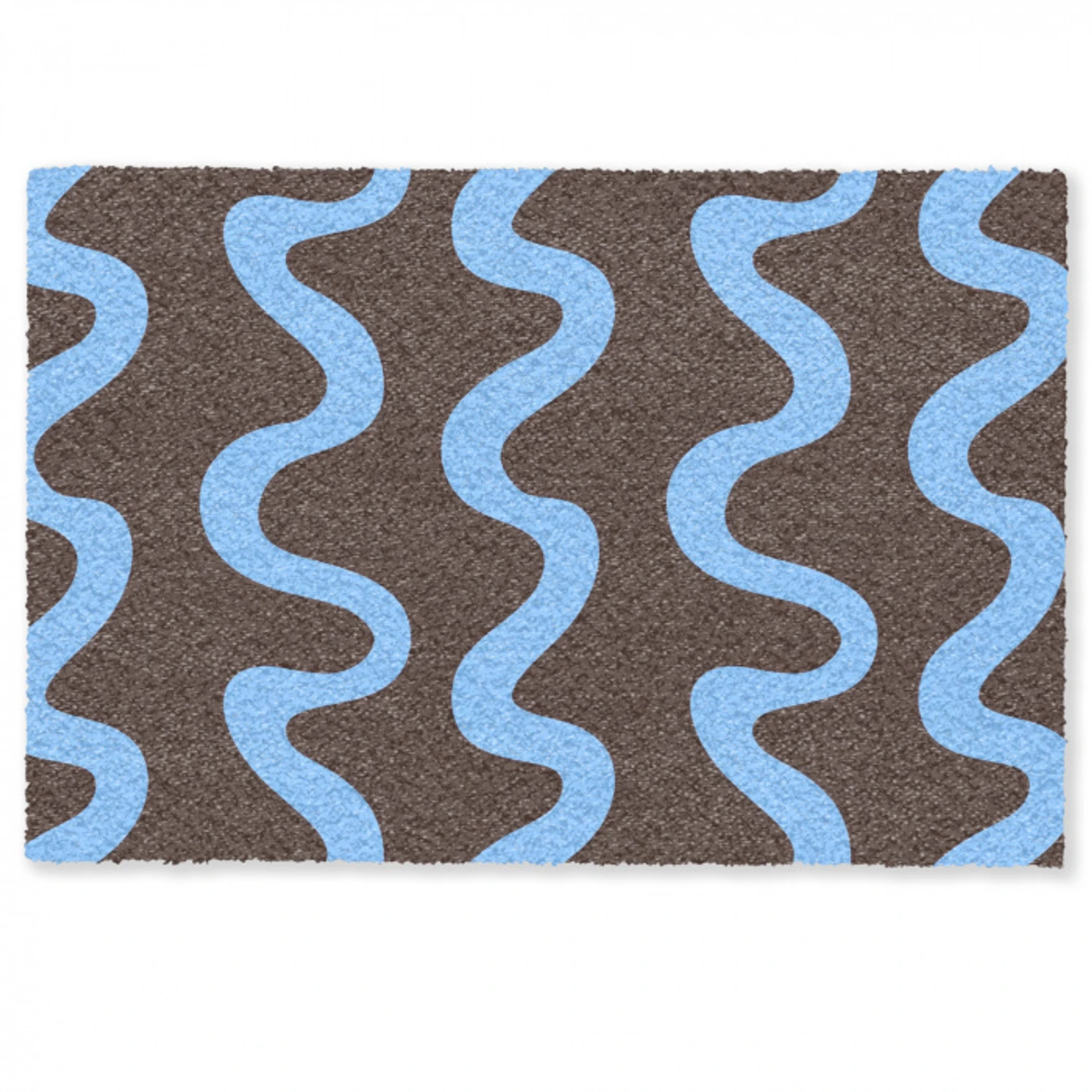 Kronkelende lijnen - Blauw - Bruin - Minimalistisch Deurmat klein 898 -zkaufland3d