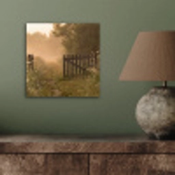 Hek - Natuur - Mist - Veld aluminium wit klein -sfeer2