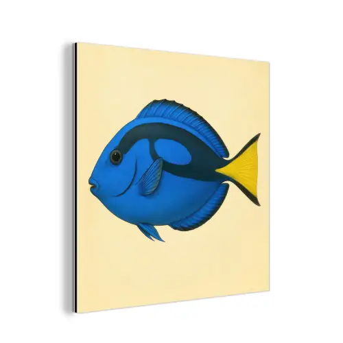 Blauw - Dory - Vis - Staartvin aluminium wit klein -3d