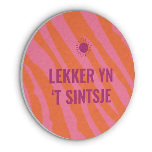 Quote - Zomer - Roze Akoestische PET Vilt - Rond klein -3d