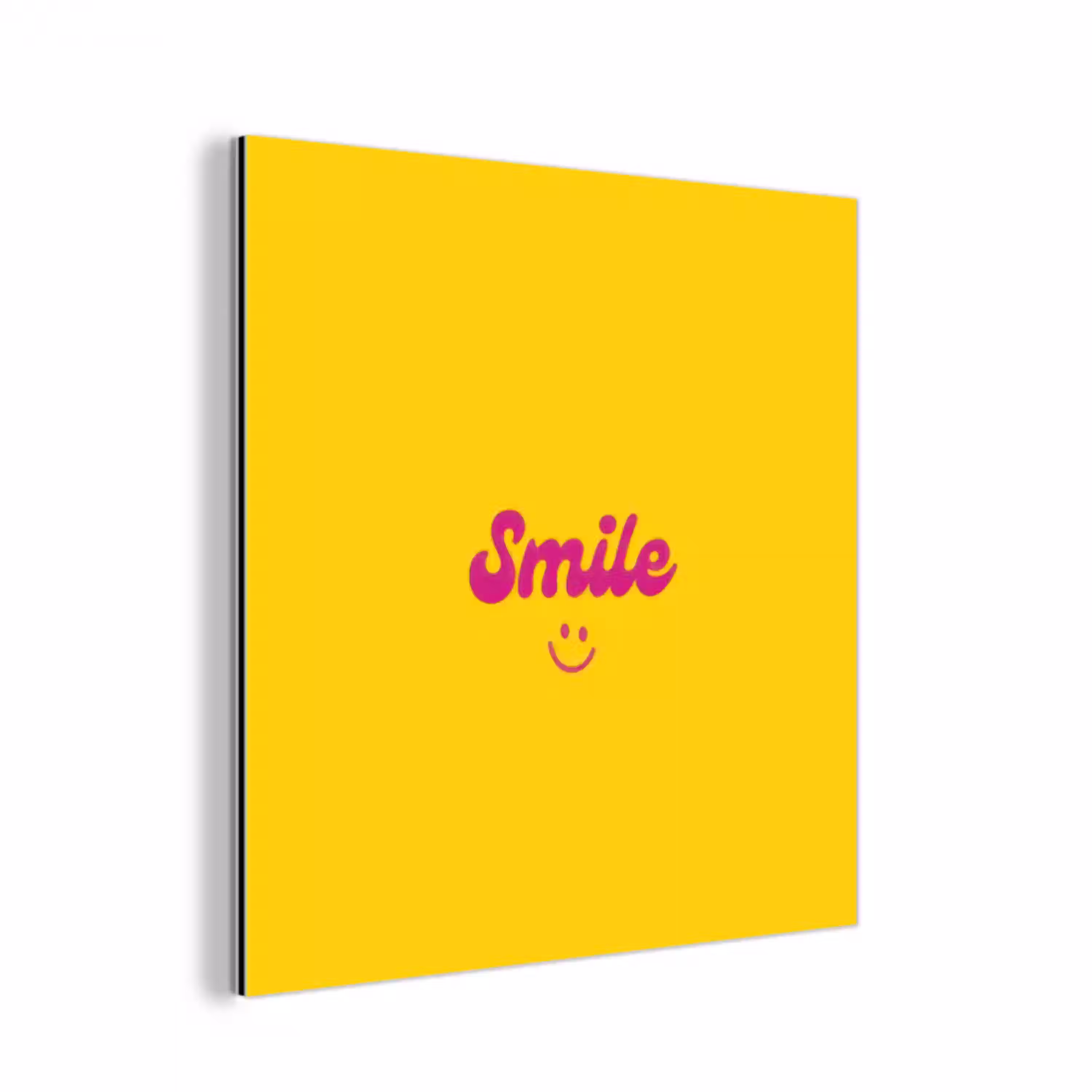 Smile - Geel - Roze aluminium wit klein -3d