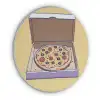 Pizza - Doos - Salami - Illustratie Akoestische PET Vilt - Rond klein -3d