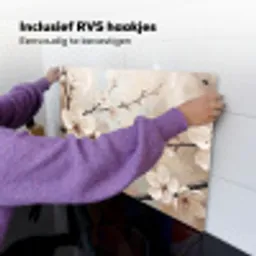 Bloesem - Takken - Schilderij - Beige - Serene Inductie beschemer met haakjes klein -ky-ophangen-nl