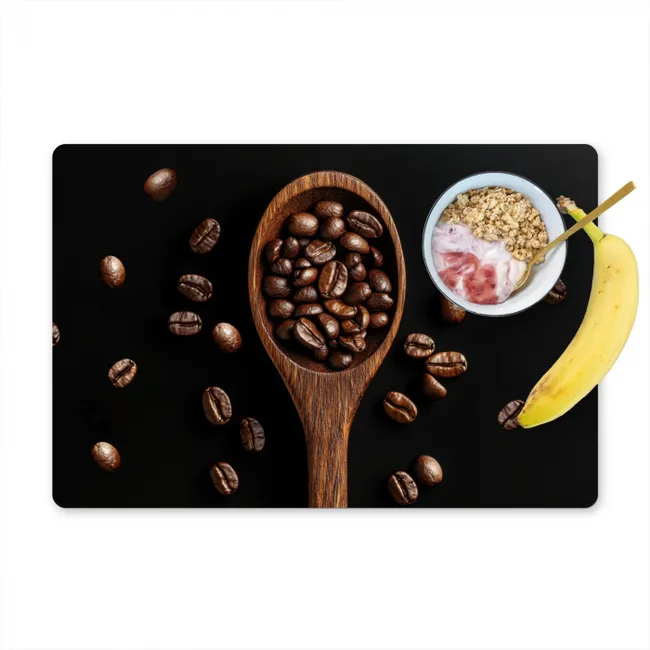 Hout - Zwart - Koffiebonen Placemat vinyl groot -zzzproduct_Kitchenyeah-website