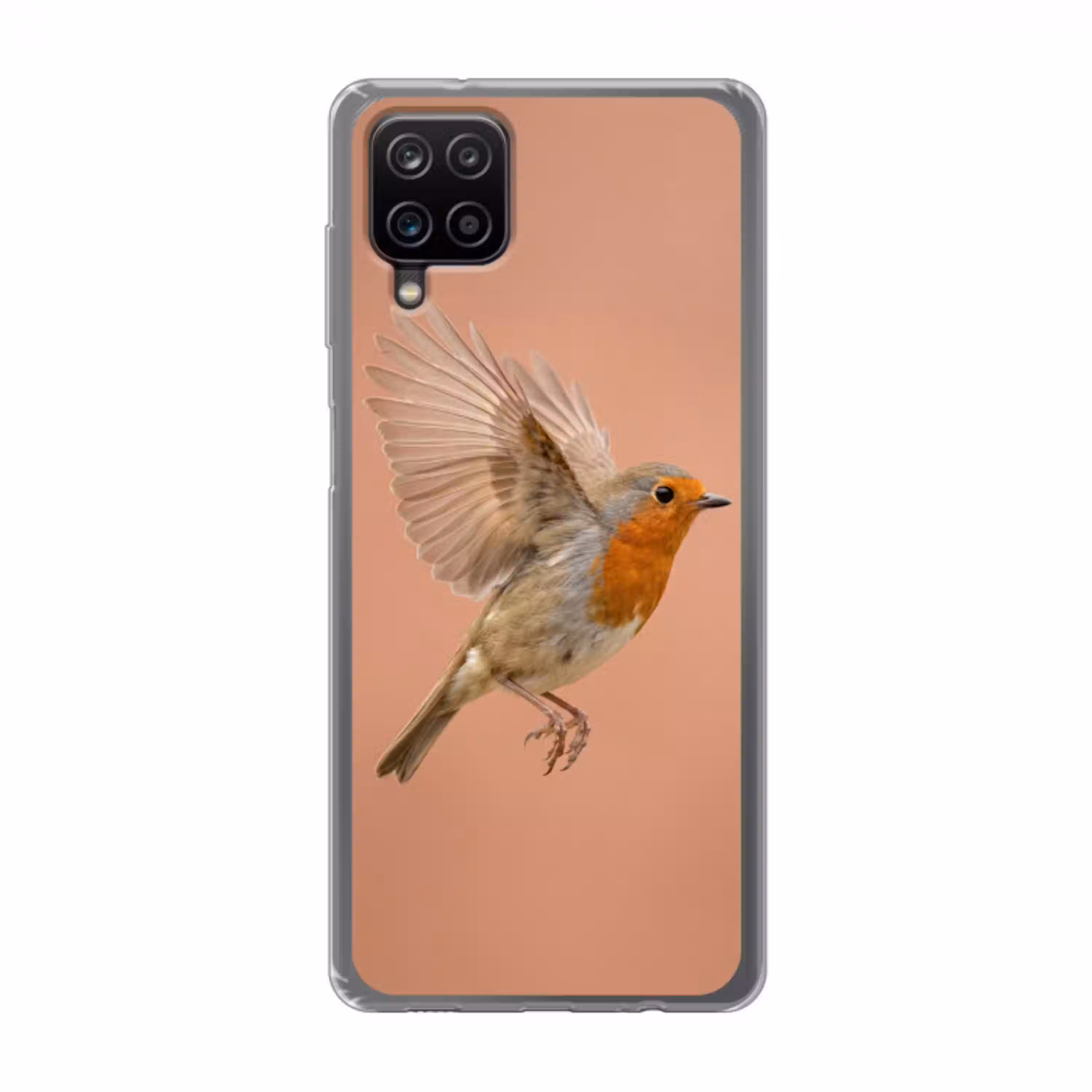 Roodborst - Natuur - Roze Telefoonhoesje Samsung Galaxy A12 klein -3d