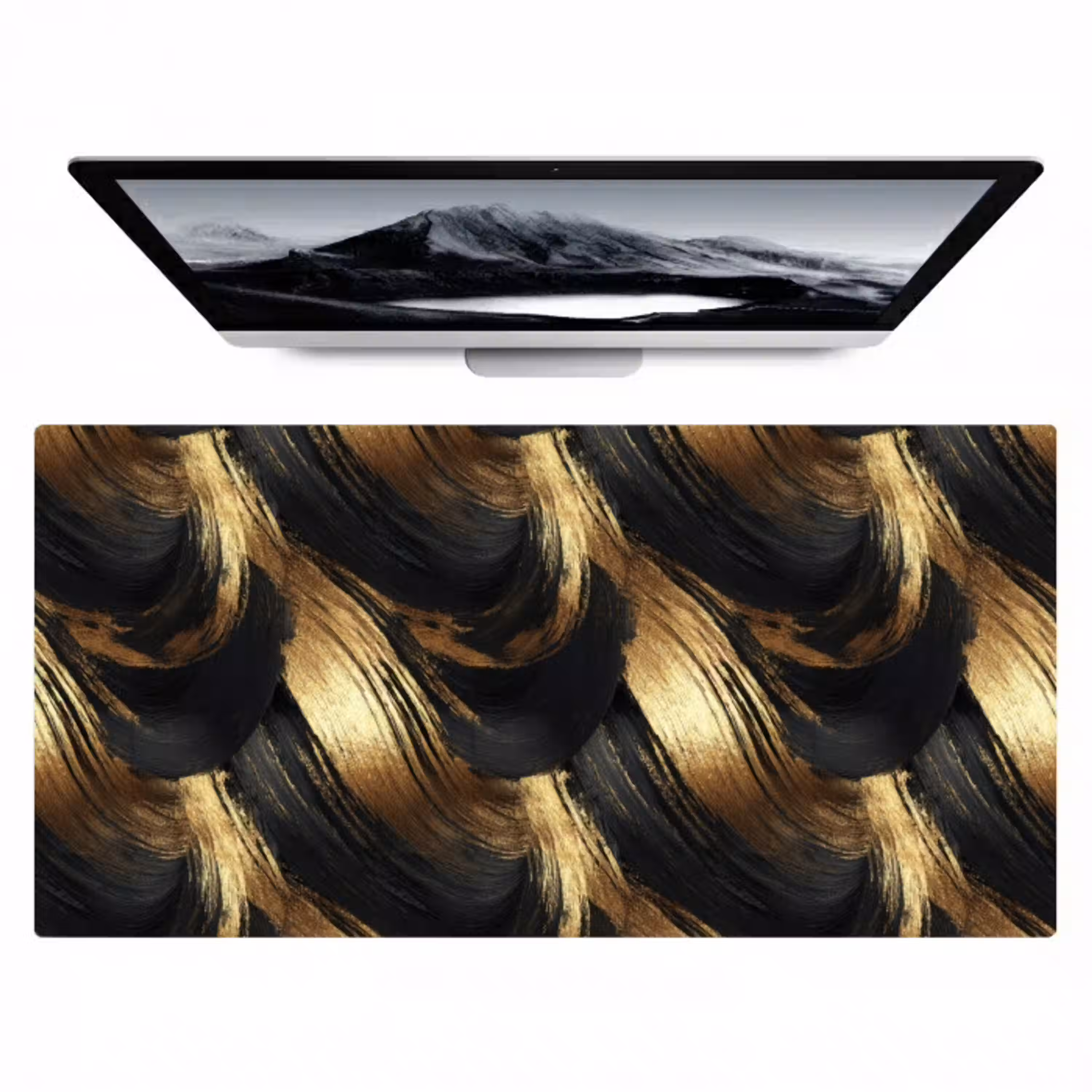 Verfstreken - Abstract - Goud - Zwart Muismat XXL klein 681 -zzz3d