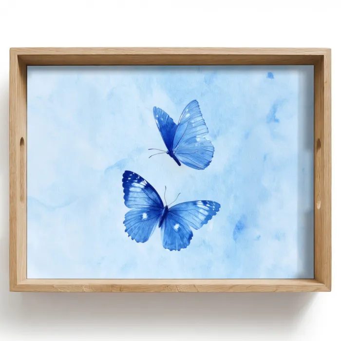 Vlinders - Sierlijk - Blauw Dienblad Rechthoek middel -z3d_shopping