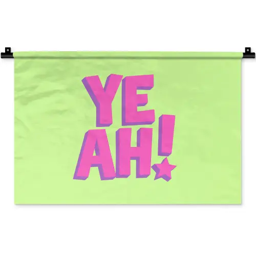 Groen - Neon - Quote Wandkleed katoen klein -zz3d