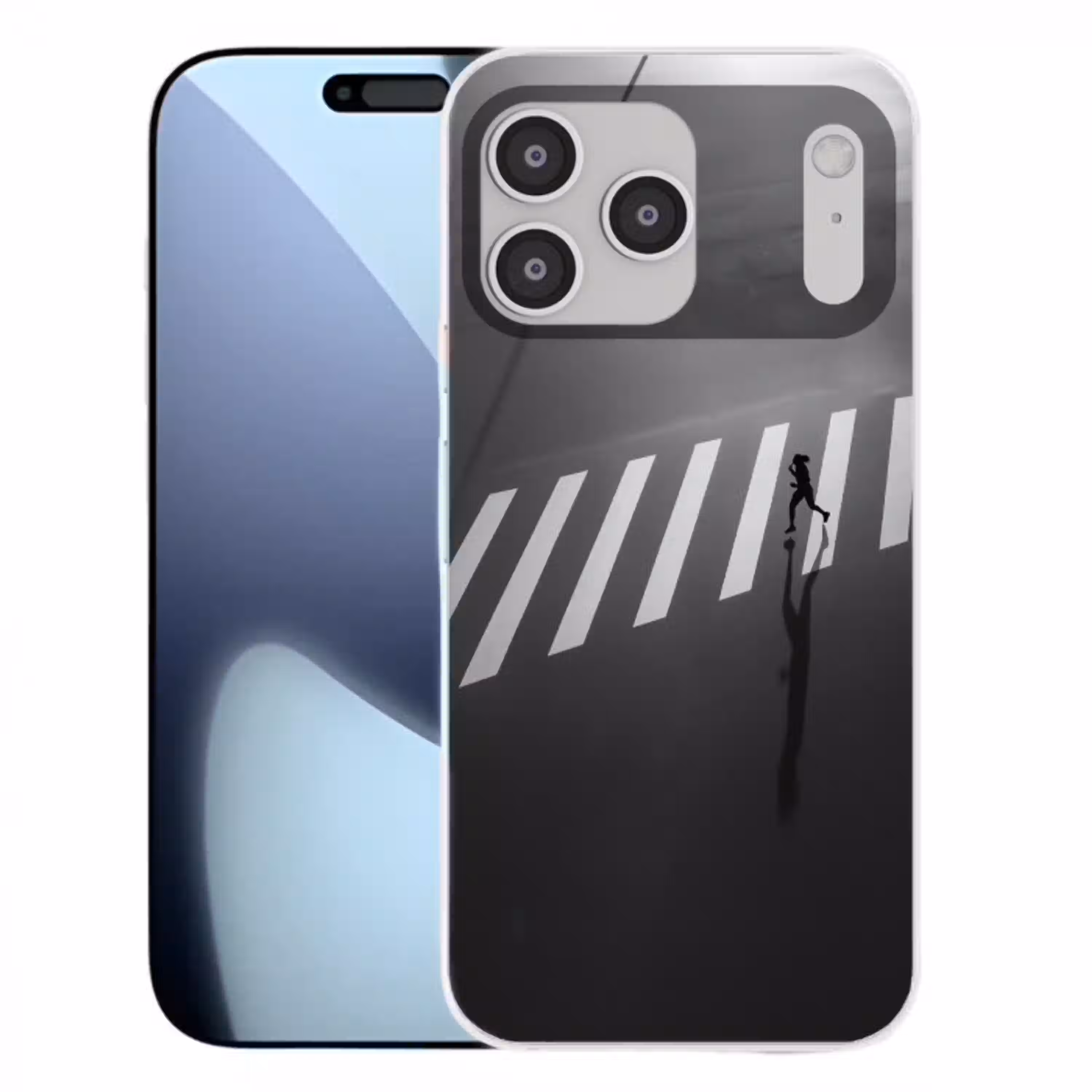 Zeebrapad - Hardloper - Zwart - Wit Telefoonhoesje iPhone 17 Pro Max klein -3d