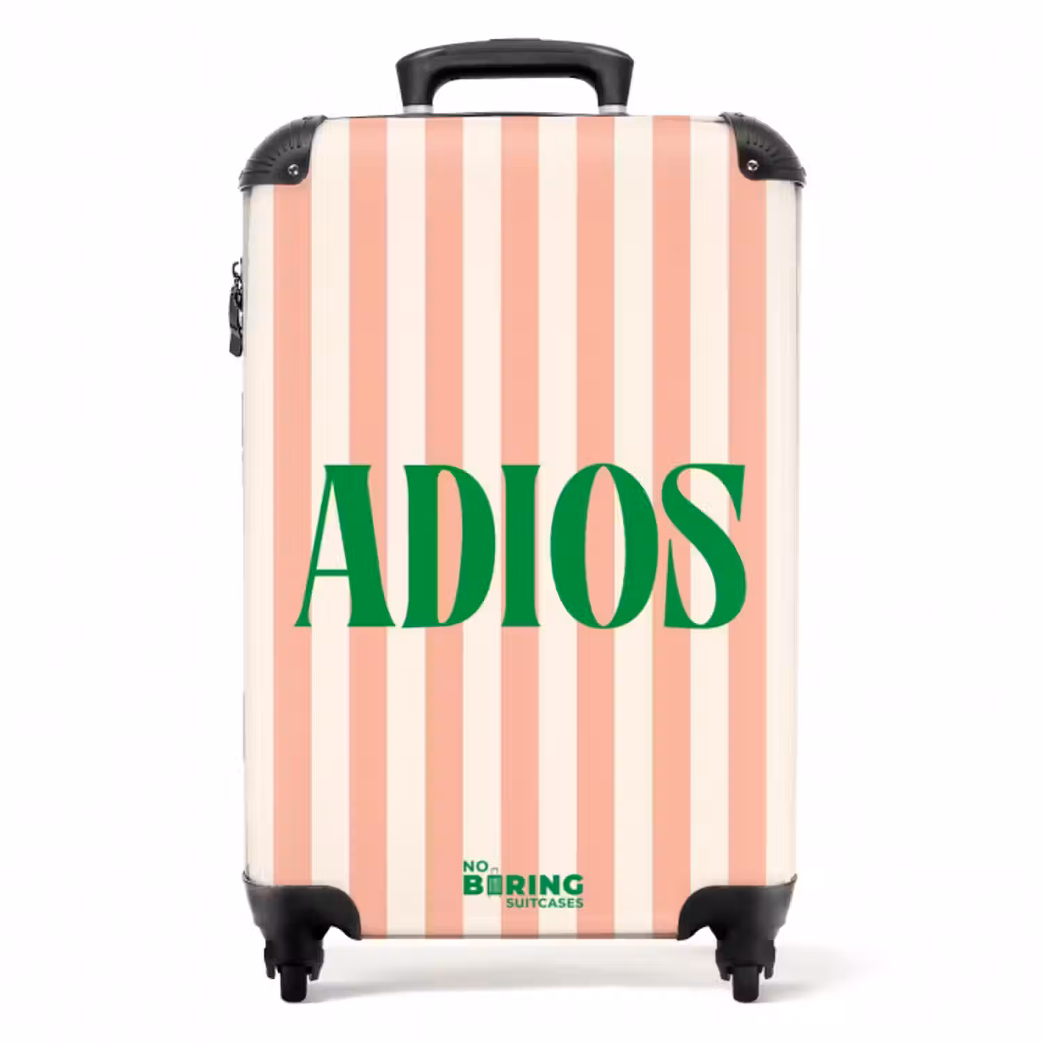 Suitcase - Quotes - Adios salmon pink and cream white