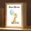 Giraf - Baby - Dieren - Blauwe ballon Light Box met kabel (Kinderlampje) klein -zzz_3d_website