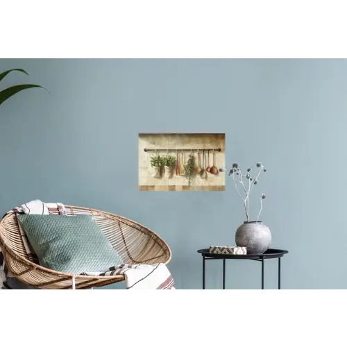 Hout - Keukengerei - Stilleven - Tegels Muursticker klein -plant