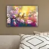 Vogels - Bloemen - Roze canvas 2cm klein -sfeer3