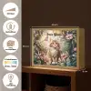 Kat - Bloemen - Vlinders - Roze Light Box met batterij (Wandlamp kind) middel -USP_websiteoverzichtNL