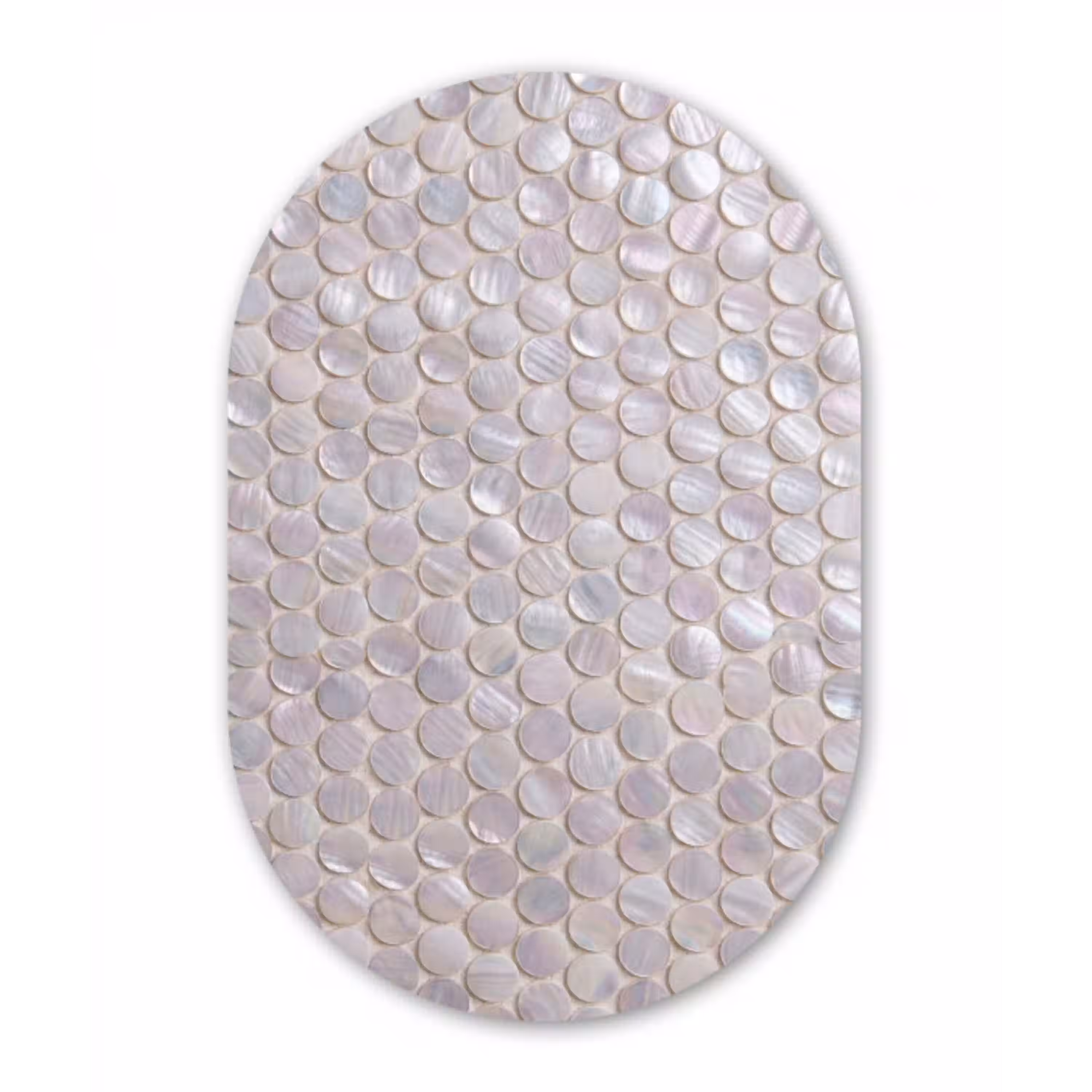 Patroon - Cirkels - Abstract - Modern - Wit Wandcirkel Ovaal Forex klein -3d