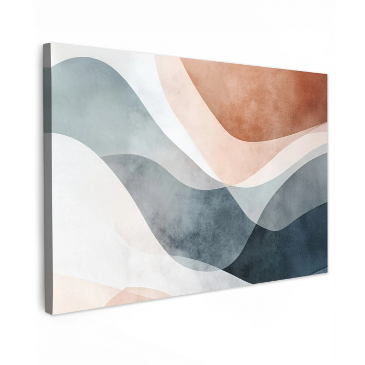 Abstract - Golven - Blauw Tuinposter op houten frame 2 cm dik klein -3d