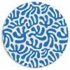 Blauw - Abstract - Bladeren - Patroon Wandcirkel plexiglas klein 852 -3d