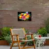 Fruit - Graffiti - Kleurrijk - Sinaasappel - Aardbei - Abstract Tuinposter op houten frame 2 cm dik klein -sfeer3