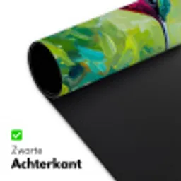 Kolibrie - Bloemen - Natuur - Kleurrijk Muismat XXL klein -sfeer2