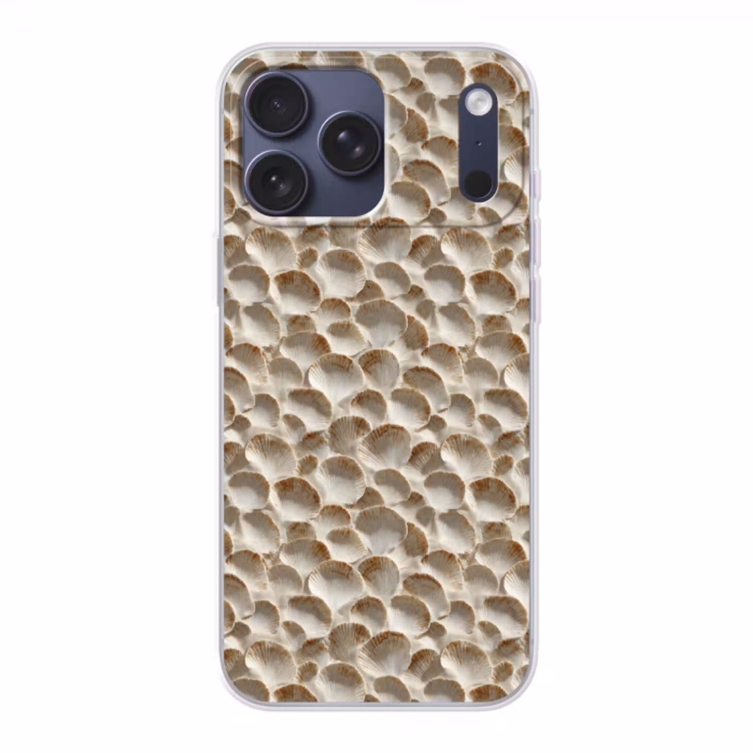 Schelpen - Waaiervorm - Wit Telefoonhoesje iPhone 17 Pro Max klein 879 -3d