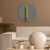 Potlood - Schilderij - Geel Akoestische PET Vilt - Rond klein -sfeer1