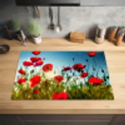 Zomerse Klaprozenpracht Inductie beschermer vinyl 3mm klein -sfeer5