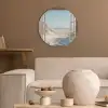 Doorkijk - Helmgras - Duinen - Zee - Landschap Akoestische PET Vilt - Rond klein -sfeer1