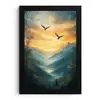 Vogels - Zon - Bomen - Groen fotolijst zwart zonder passe partout klein -3d