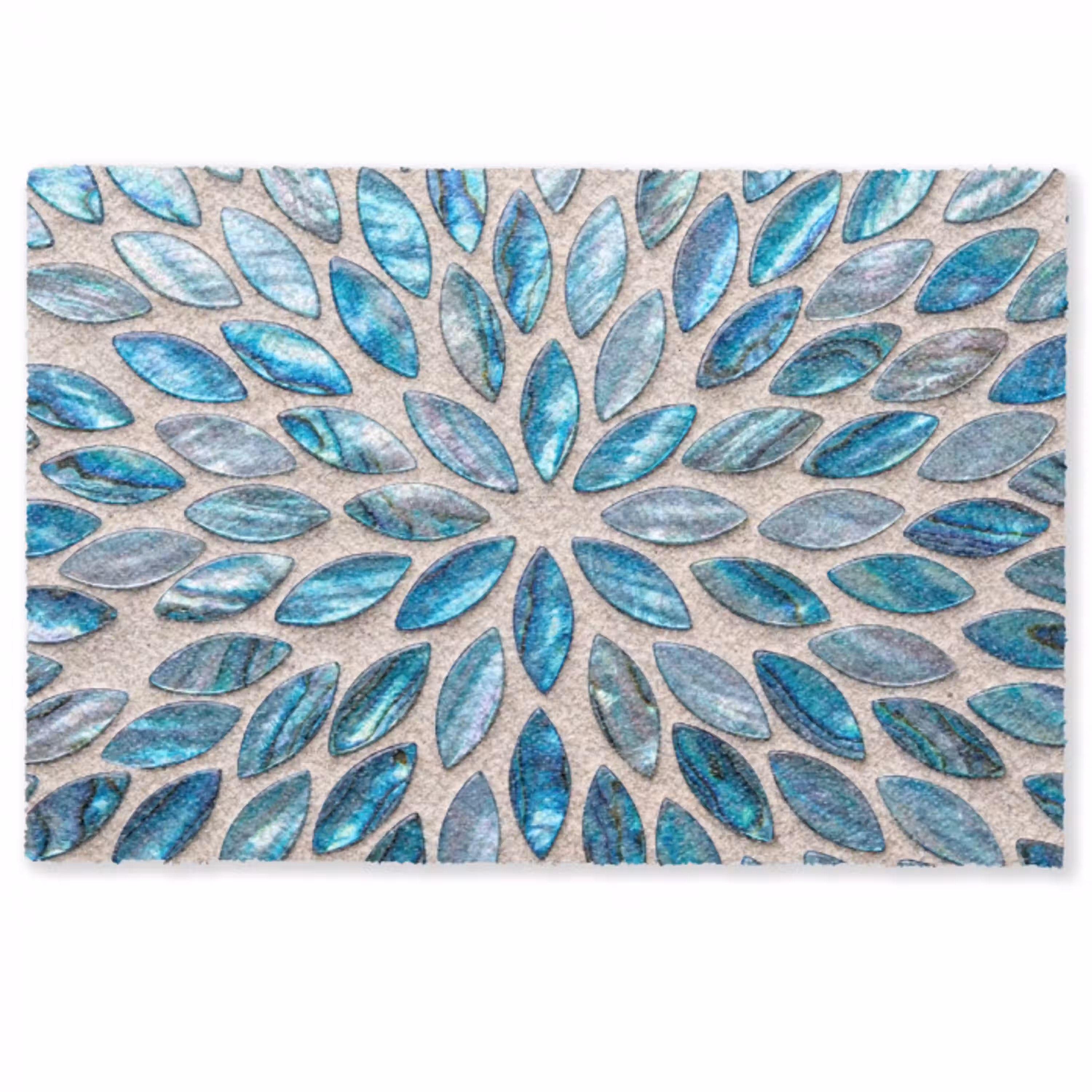 Patroon - Glans - Abstract - Blauw - Decoratie Deurmat klein -zkaufland3d