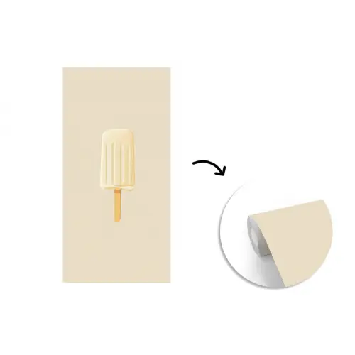 Minimalistisch - Waterijsje - Stokje - Beige fotobehang vinyl groot -3d