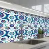Bloemen - Patronen - Blauw keuken achterwand 2 middel 871 -3d_schuin