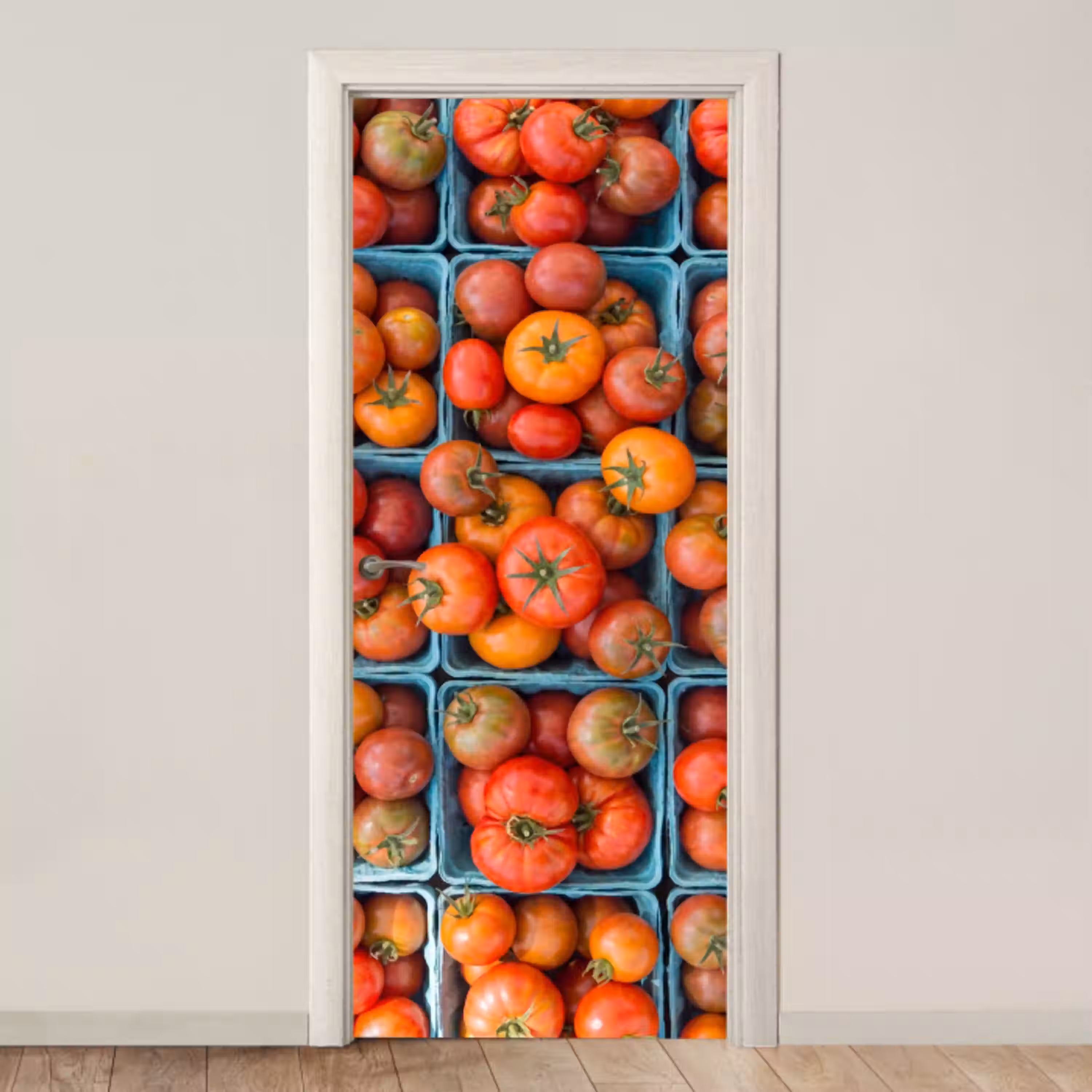 Tomaten - Eten - Kleurrijk deurposter klein -3d_beige