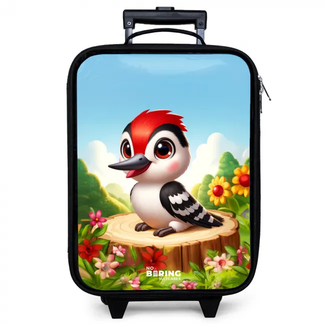 Specht op en boomstronk Kinderkoffer - Zwart klein -zzz_website3d