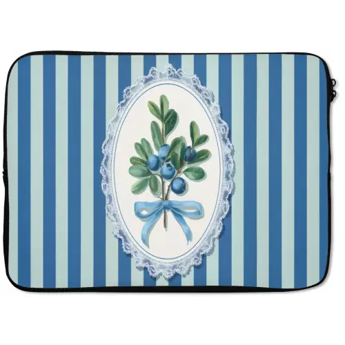 Illustratie - Bessen - Blauw - Strepen laptophoes neopreen klein -zkaufland3dotto