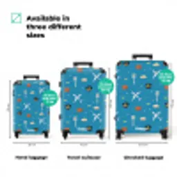 Luchtvaartthema met vliegtuigen op blauwe achtergrond NBS - Handbagage koffer - Kinderen Unisex middel zzzzzzVergelijking_3EN