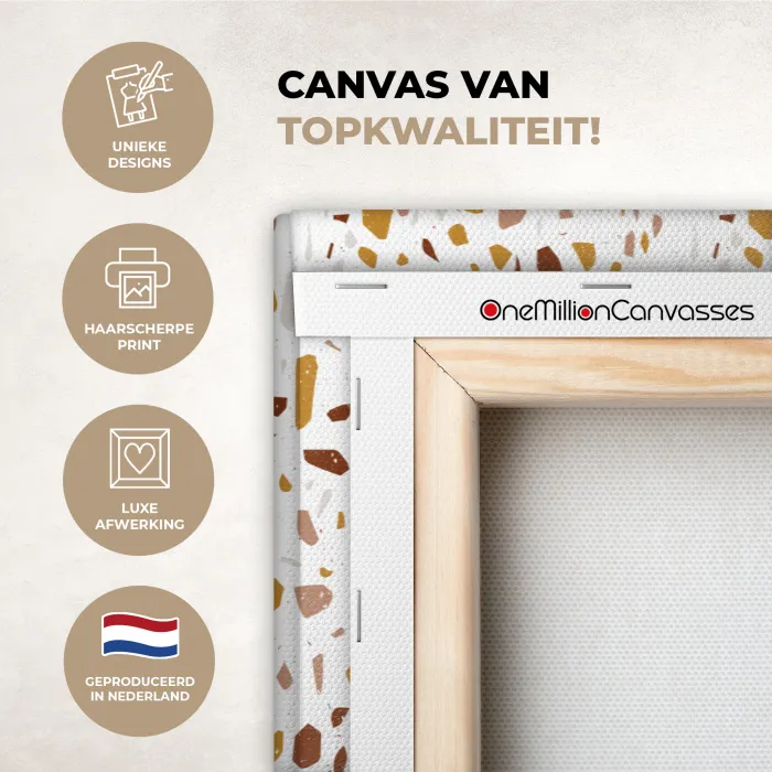 Terrazzo -  Patroon - Wit - Urban canvas 2cm xxl 828 -sfeer2
