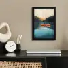 Bossen - Meer - Kano - Oranje fotolijst zwart zonder passe partout klein -sfeer1