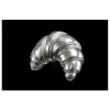 Croissant - Metaal - Zilver poster papier klein -3d