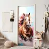 Paard - Meisjes - Blauw - Roze deurposter klein -sfeer6