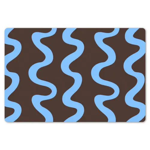 Kronkelende lijnen - Blauw - Bruin - Minimalistisch Placemat vinyl groot 368 -zzsfeer1_Kitchenyeah-website