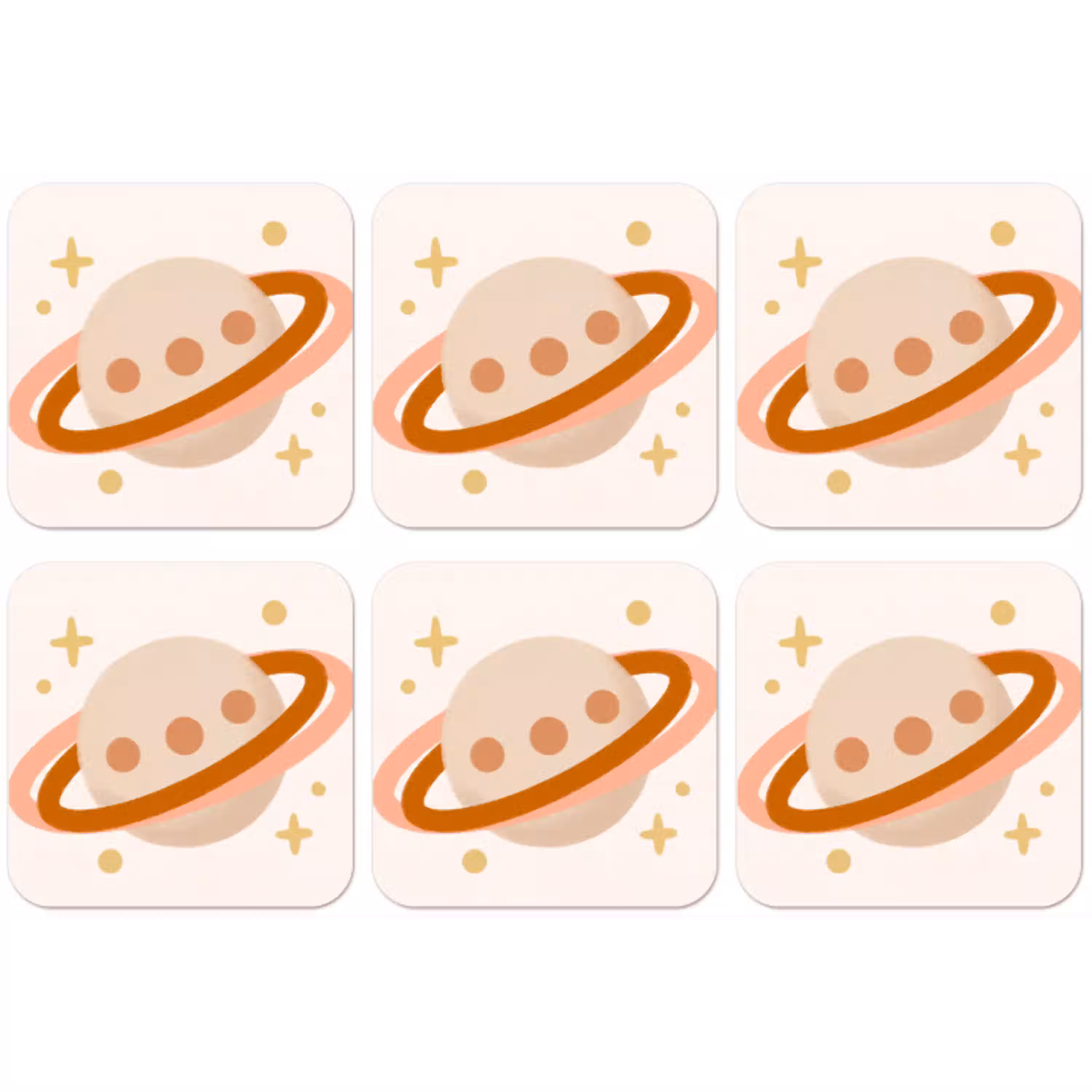 Planeet - Ringen - Ruimte - Illustratie - Beige onderzetter kurk middel -zkaufland3dotto