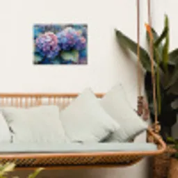 Hortensia's in Pastelkleuren tuinposter los doek klein -sfeer7