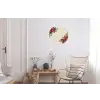 Kerst - Poinsettia - Omlijsting - Kleurrijk Wandcirkel aluminium klein -woonkamer