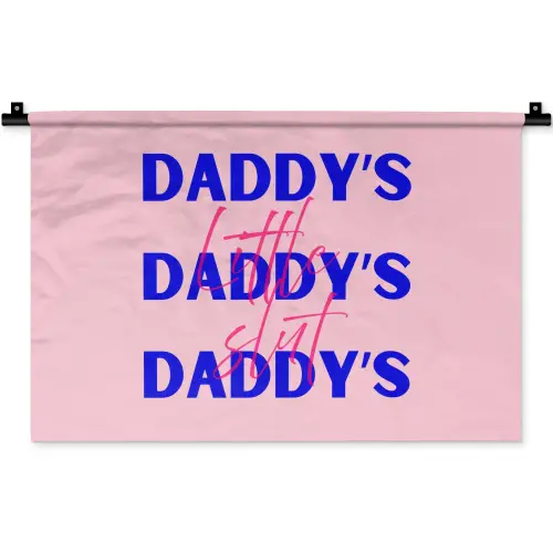 Daddy's - Blauw - Blokletters Wandkleed katoen klein -zz3d