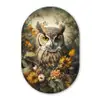 Uil - Vogels - Bloemen - Natuur Wandcirkel Ovaal Forex klein -3d