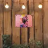 Kleurrijk - Bloemen - Vrouw - Zon tuinposter los doek klein -sfeer1
